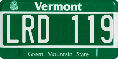 VT license plate LRD119