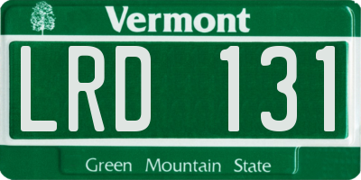 VT license plate LRD131
