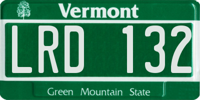 VT license plate LRD132