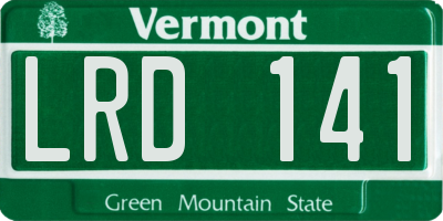 VT license plate LRD141