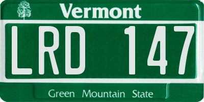 VT license plate LRD147