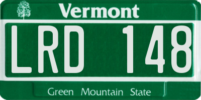 VT license plate LRD148