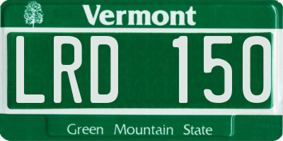 VT license plate LRD150