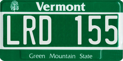 VT license plate LRD155