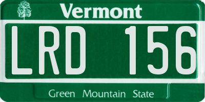 VT license plate LRD156