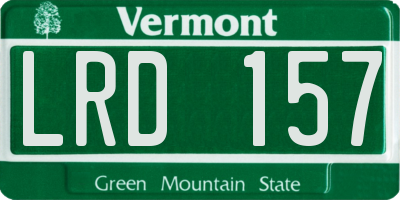 VT license plate LRD157