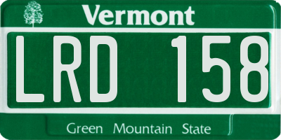 VT license plate LRD158