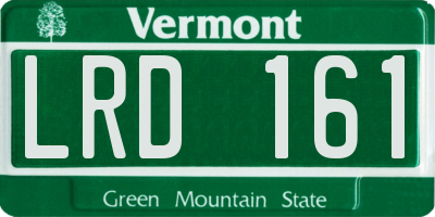 VT license plate LRD161