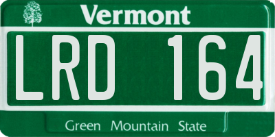 VT license plate LRD164