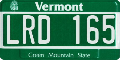 VT license plate LRD165