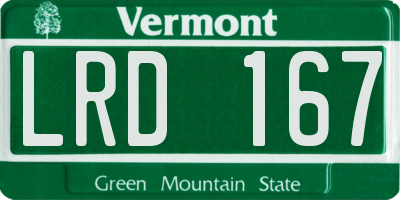 VT license plate LRD167