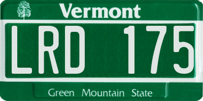 VT license plate LRD175