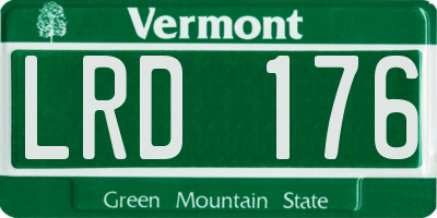 VT license plate LRD176