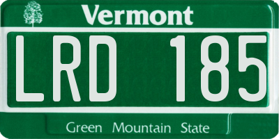 VT license plate LRD185