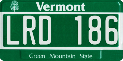 VT license plate LRD186