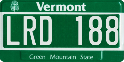 VT license plate LRD188