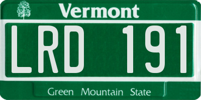 VT license plate LRD191