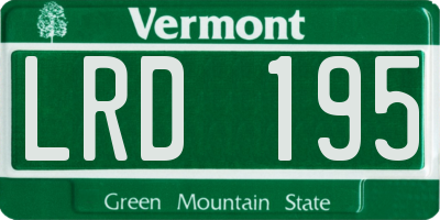 VT license plate LRD195