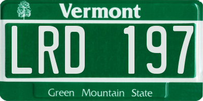 VT license plate LRD197