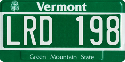 VT license plate LRD198