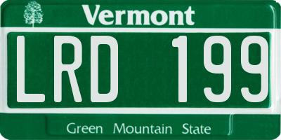 VT license plate LRD199
