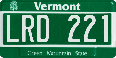 VT license plate LRD221