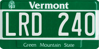 VT license plate LRD240