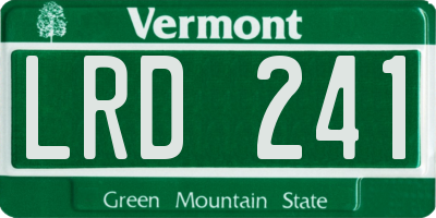 VT license plate LRD241