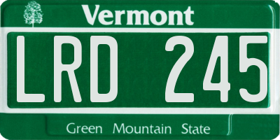 VT license plate LRD245