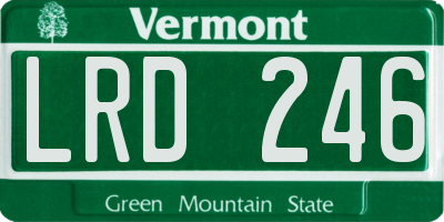 VT license plate LRD246