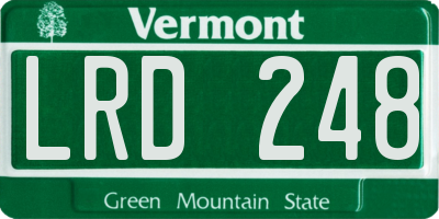 VT license plate LRD248