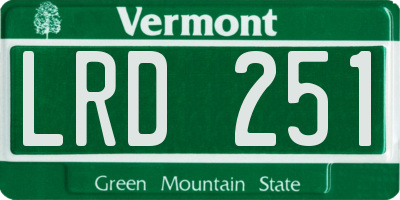 VT license plate LRD251