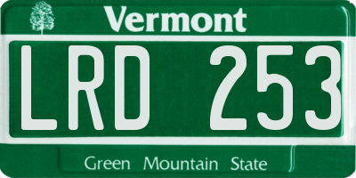 VT license plate LRD253