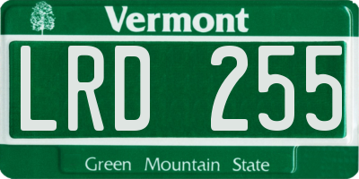 VT license plate LRD255