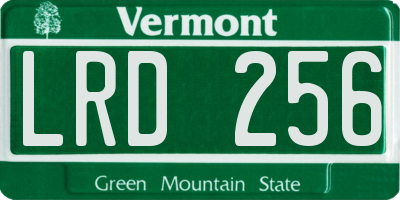 VT license plate LRD256