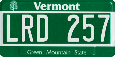 VT license plate LRD257