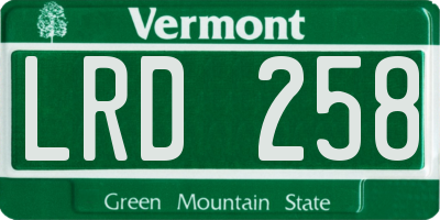 VT license plate LRD258