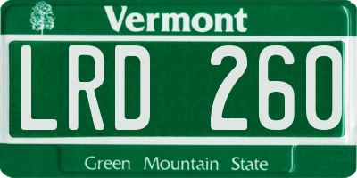 VT license plate LRD260