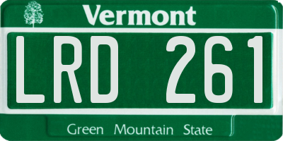 VT license plate LRD261