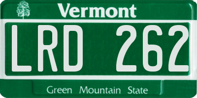 VT license plate LRD262