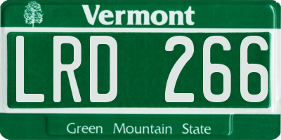 VT license plate LRD266