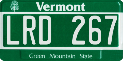 VT license plate LRD267