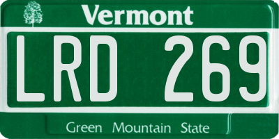 VT license plate LRD269