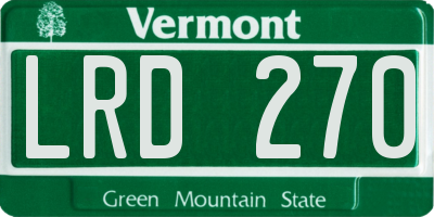 VT license plate LRD270