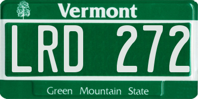 VT license plate LRD272