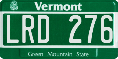 VT license plate LRD276