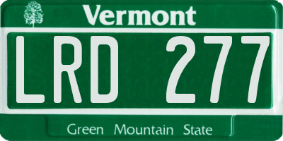 VT license plate LRD277