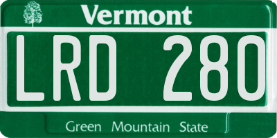 VT license plate LRD280