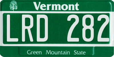 VT license plate LRD282