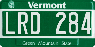 VT license plate LRD284